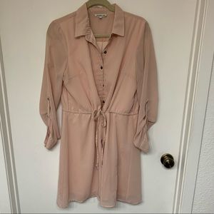 Pink button down dress